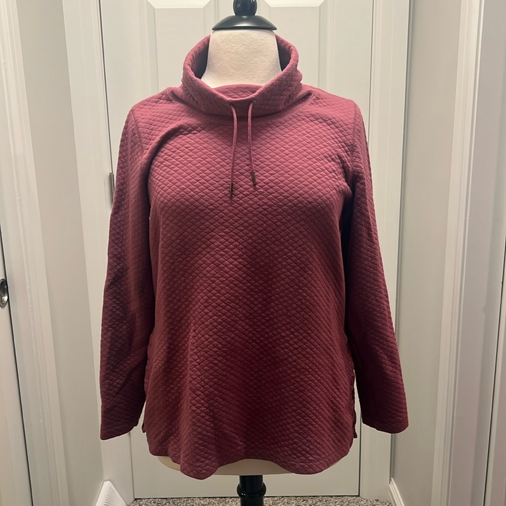 L.L. Bean quilted cowl neck sweatshirt women’s XL